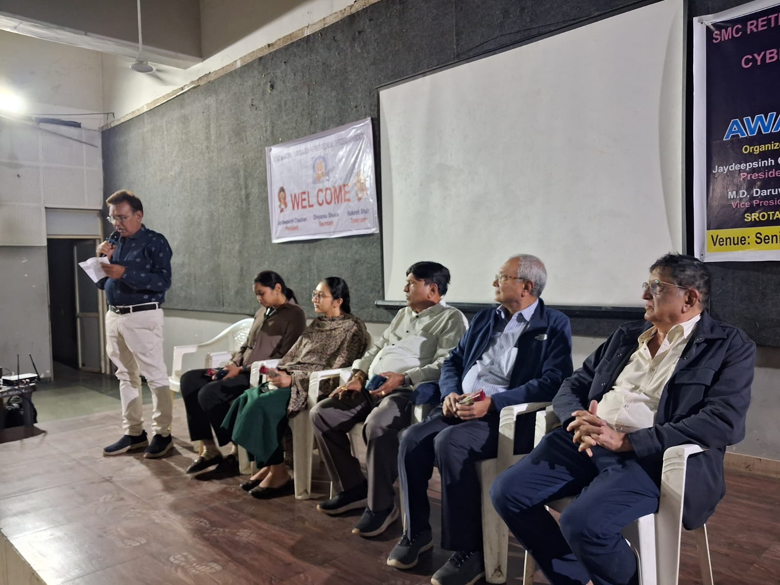 The welcome address at a community awareness seminar